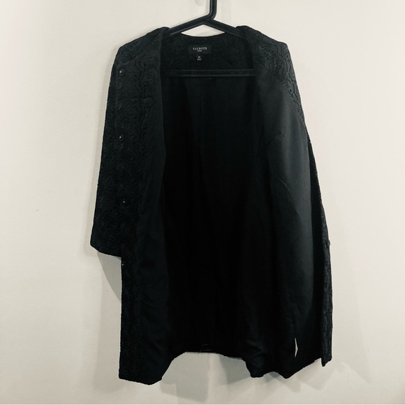 TALBOTS Sz 12 P Brocade Venice Lace Paisley Pattern Knee Length Overcoat Jacket - Picture 9 of 13